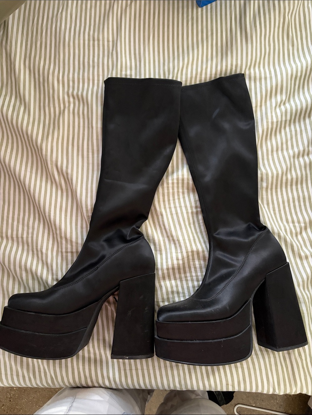 Steve Madden Black Over-the-Knee Platform Boots